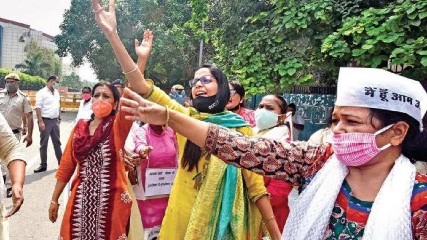 MCD workers have been sitting on an indefinite strike MCD workers have been sitting on an indefinite strike
