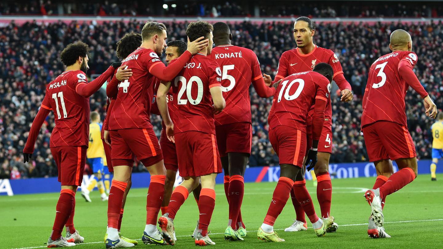 Liverpool dominate the numbers in attack Liverpool dominate the numbers in attack