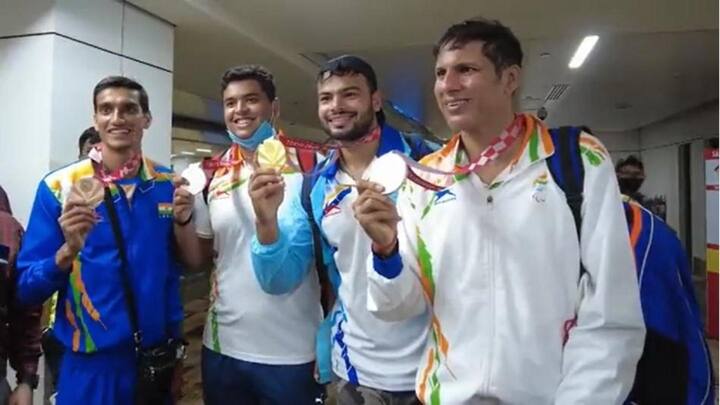 Indian Paralympic medalists return home to tumultuous welcome