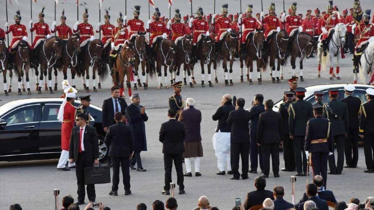 Ceremony ended with the tune of 'Sare Jahan Se Acha' Ceremony ended with the tune of 'Sare Jahan Se Acha'