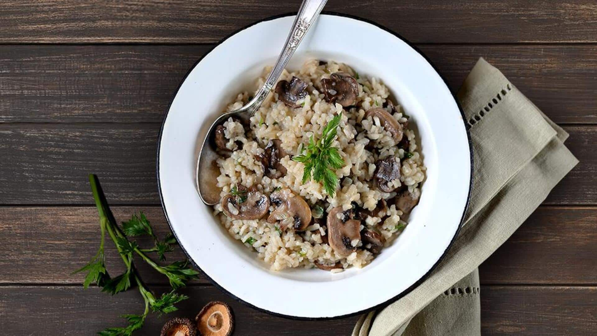 Impress your guests with this mushroom risotto recipe 