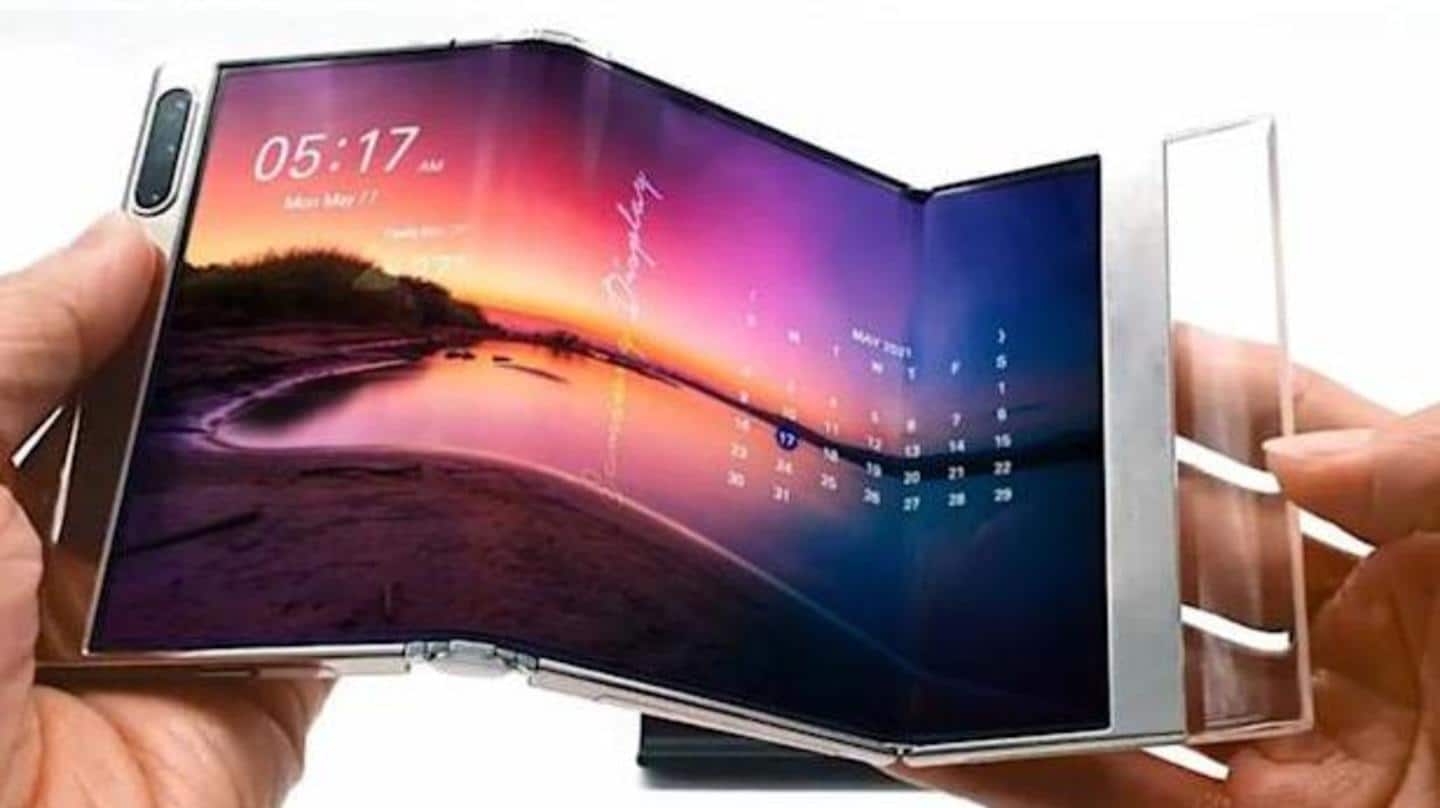 Währenddessen zeigt Samsung in der Showwoche die zukünftige Bildschirmtechnologie