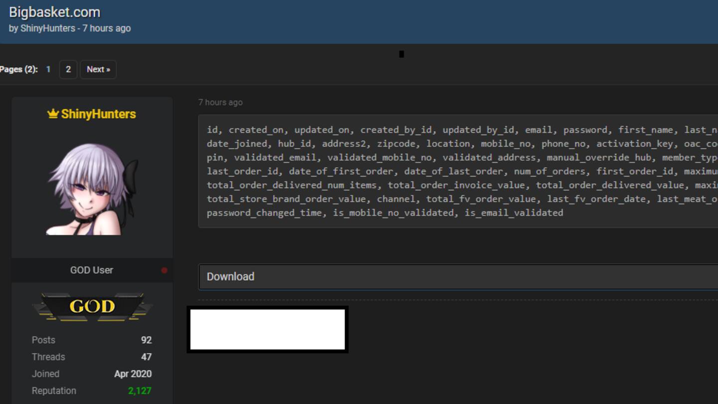 Massive database was posted for public access on popular forum Massive database was posted for public access on popular forum