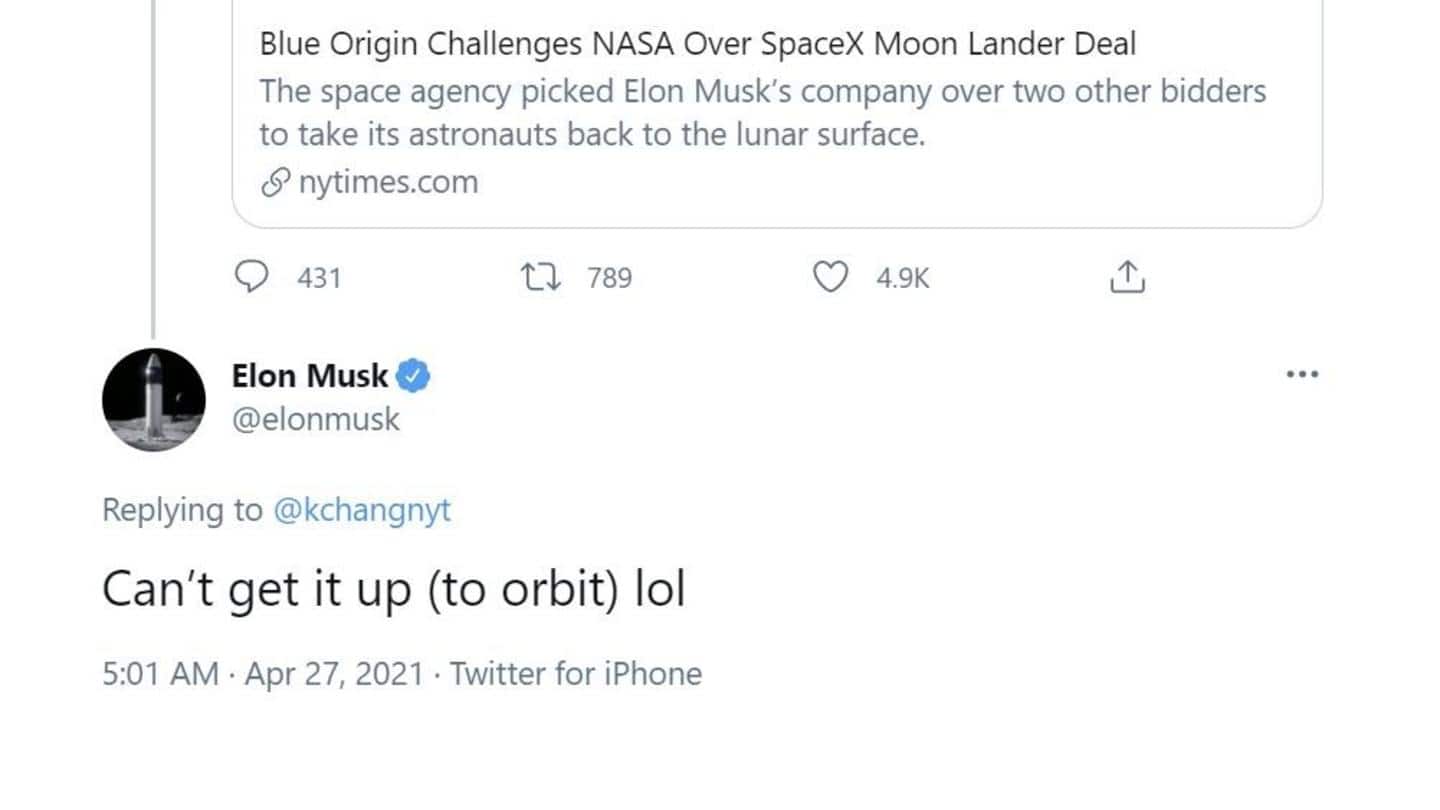 Elon Musk trolls Jeff Bezos with double entendre on Twitter Elon Musk trolls Jeff Bezos with double entendre on Twitter
