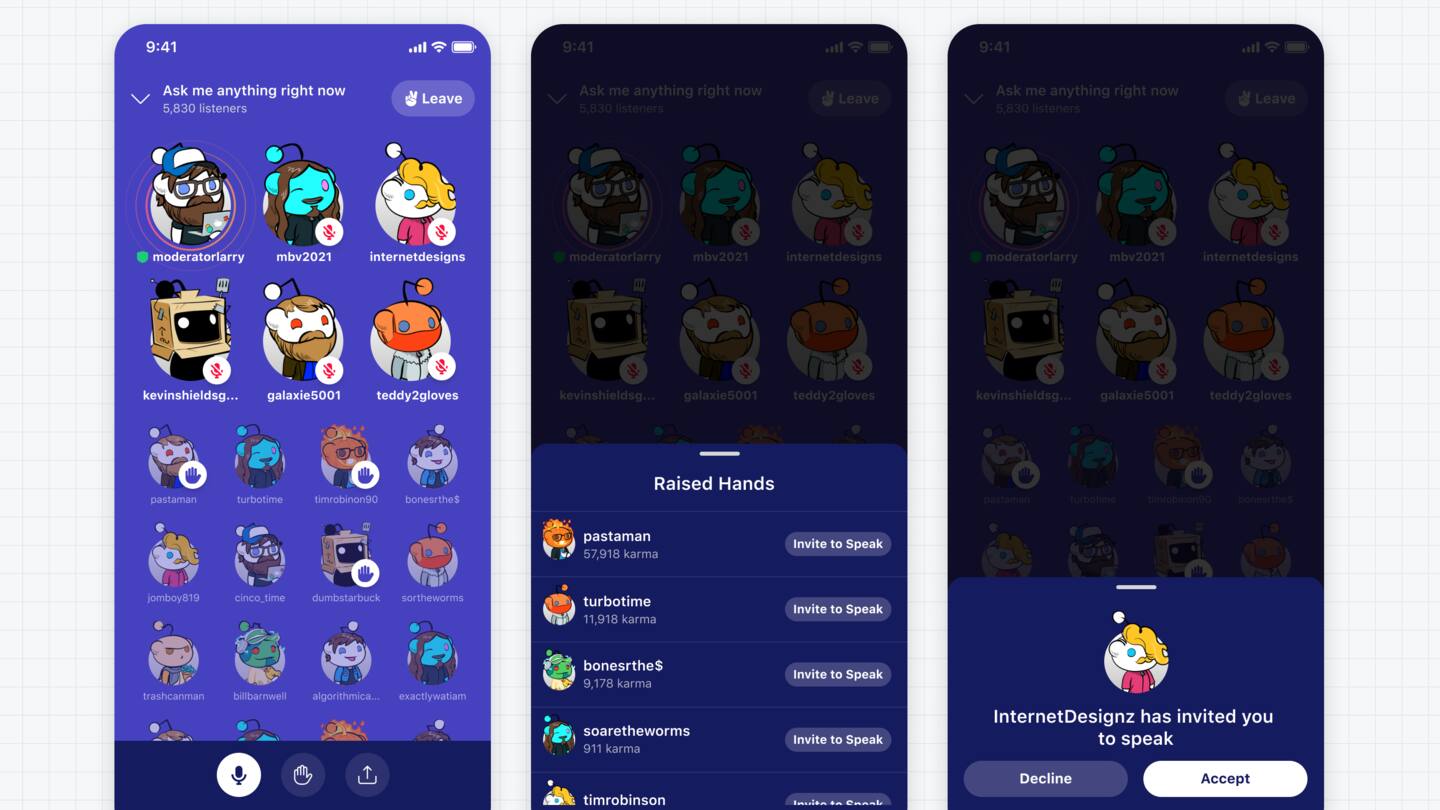 Reddit Talk available within subreddits and across all platforms Reddit Talk available within subreddits and across all platforms