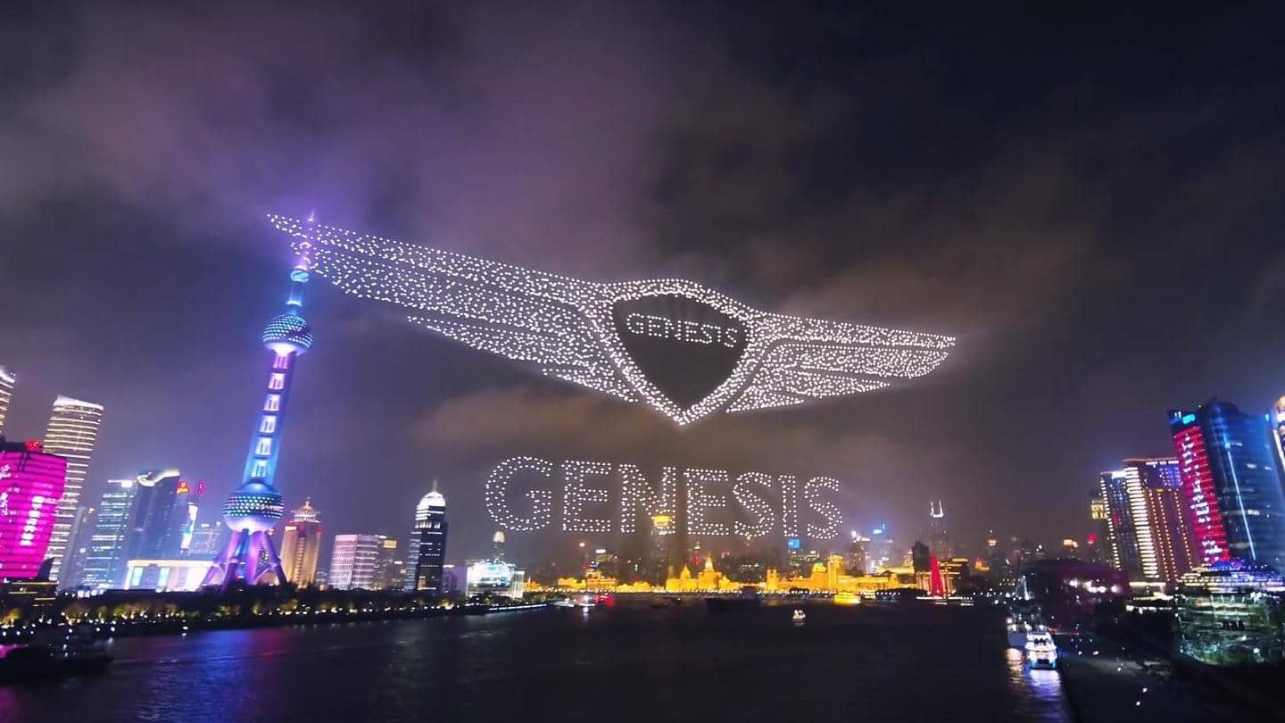 Hyundai's Genesis sub-brand breaks world record with 3,281 drones