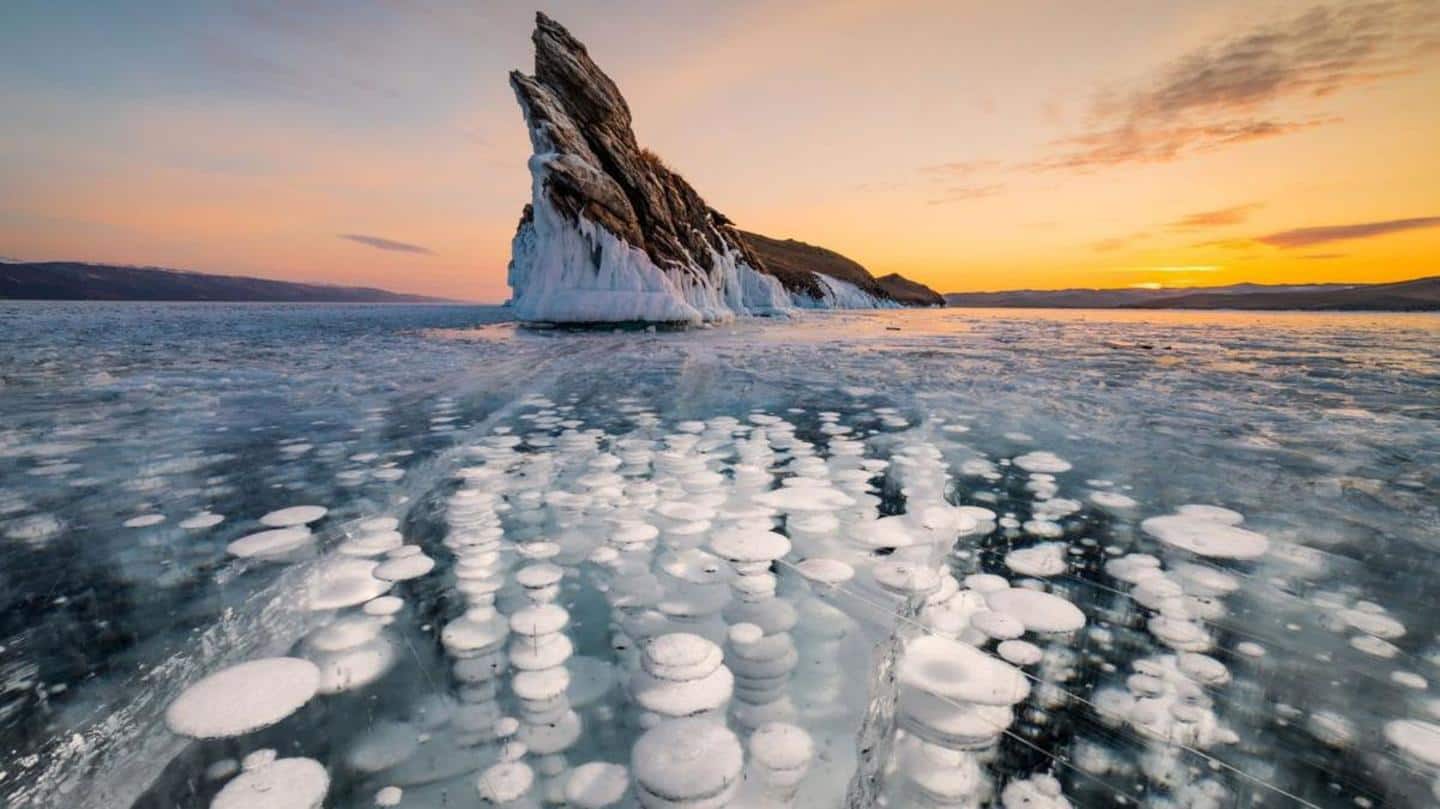 Frozen surface of freshwater bodies acts like a natural lens Frozen surface of freshwater bodies acts like a natural lens
