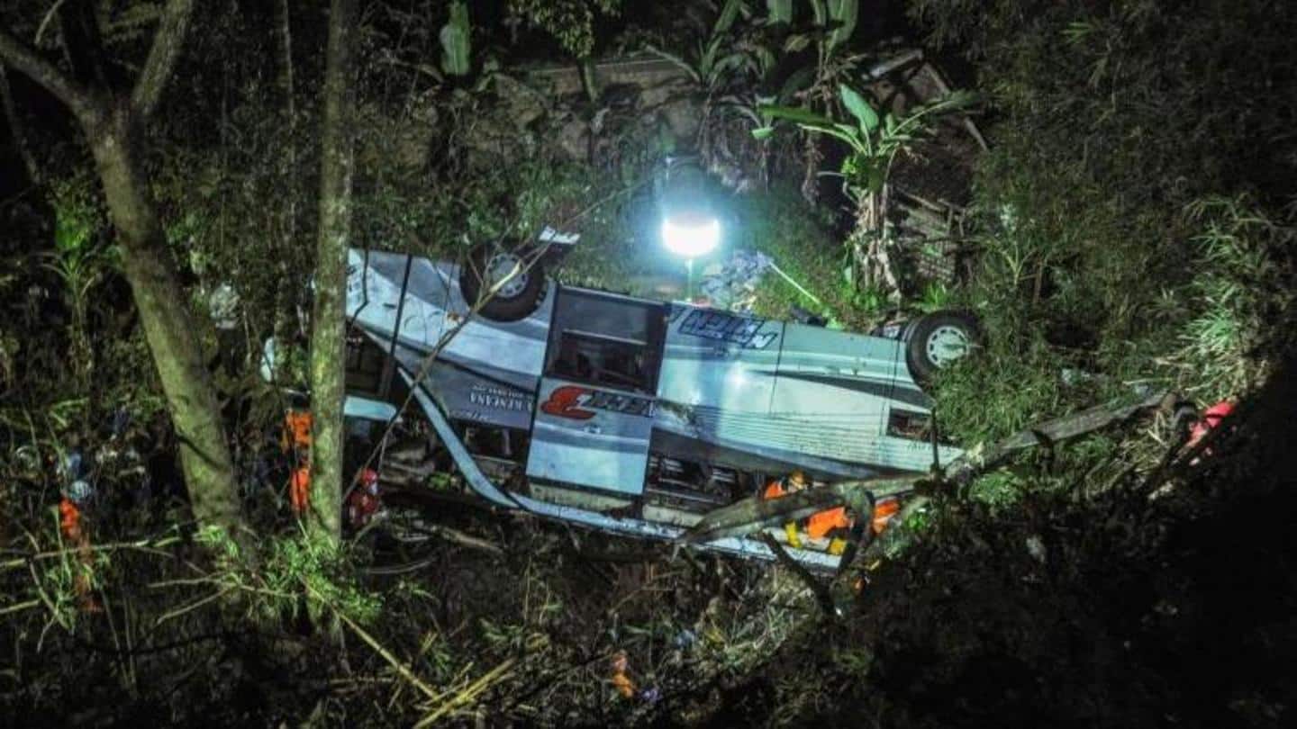 Indonesia: Bus plunges into ravine killing 27 pilgrims