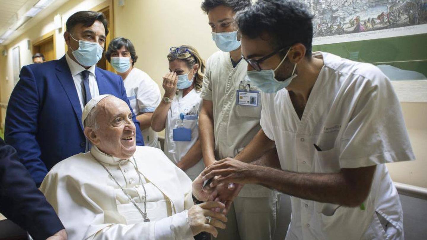 Pope Francis discharged from hospital ten days after surgery