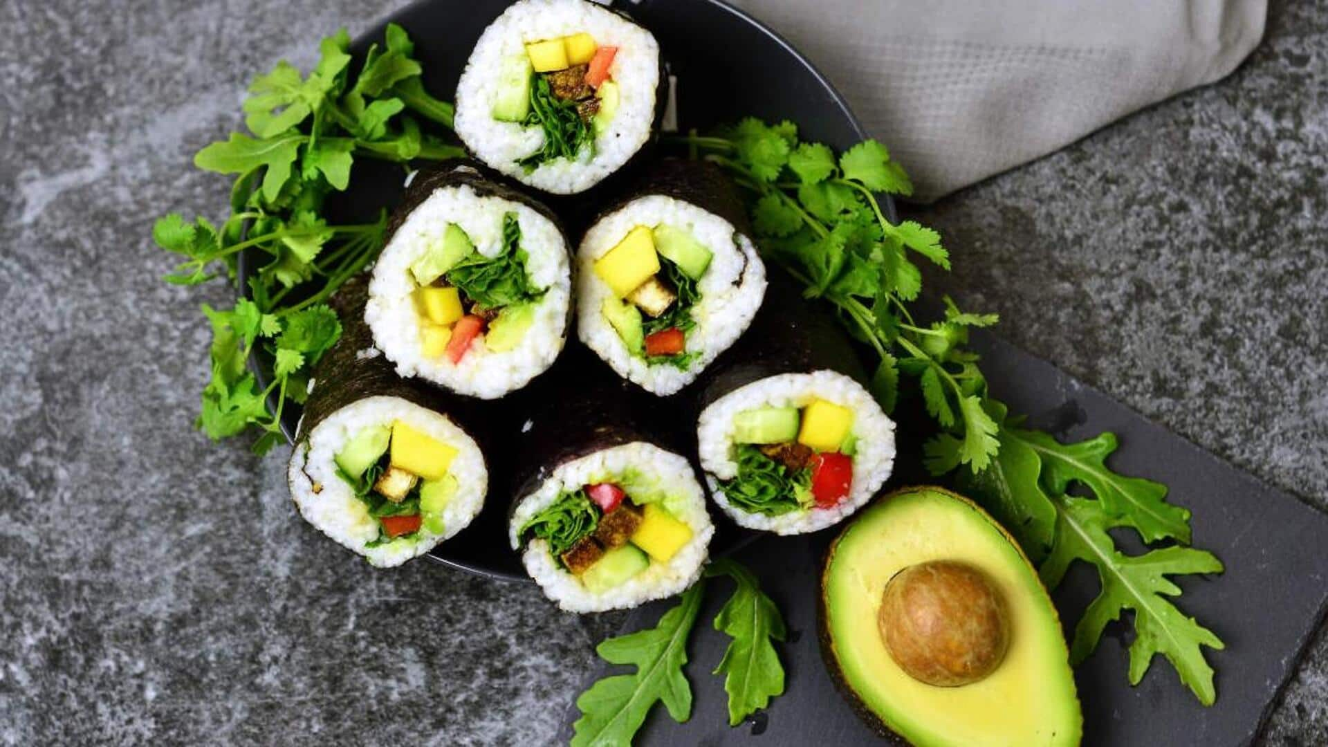 Check out this fusion sushi burrito with mango recipe