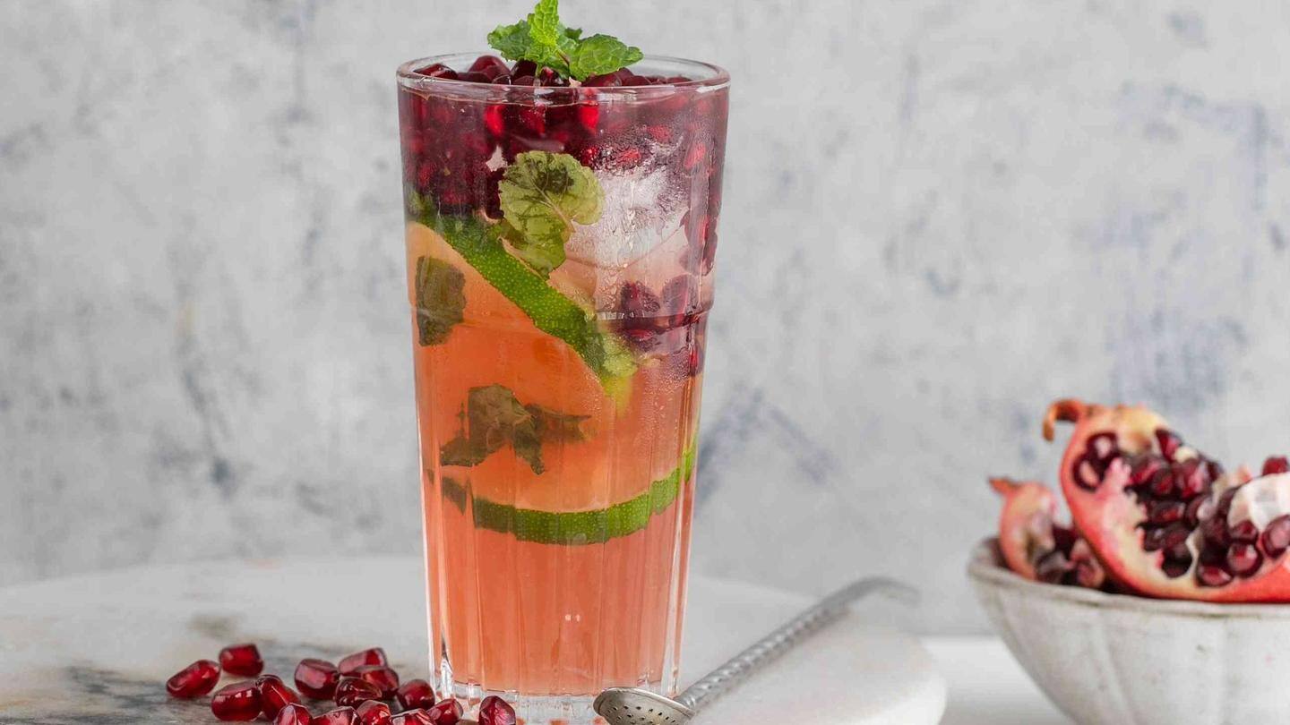 Give the classic mojito a pomegranate twist Give the classic mojito a pomegranate twist