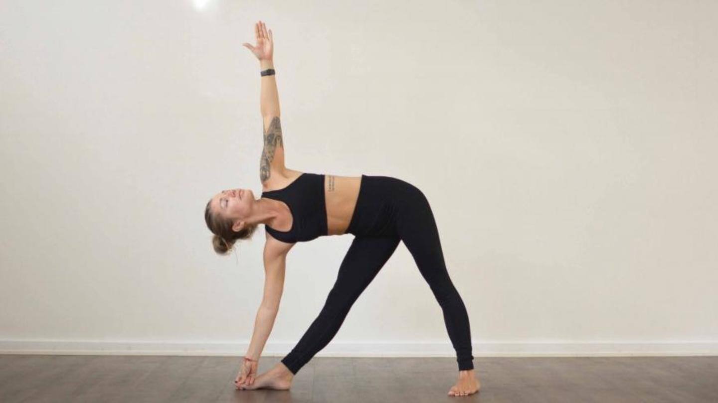 Trikonasana or the triangle pose Trikonasana or the triangle pose