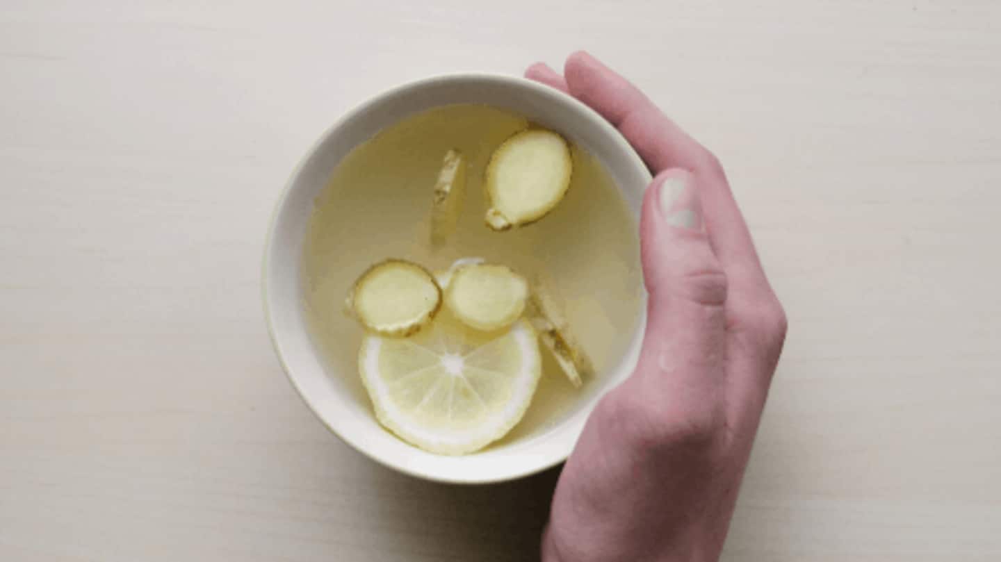 Sipping on ginger water will help relieve nausea Sipping on ginger water will help relieve nausea