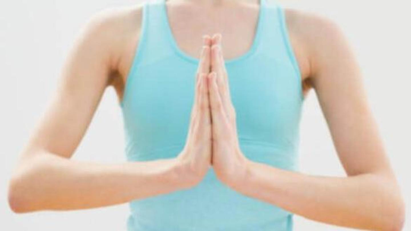 Praying position stretch: Hold this pose for about 30 seconds Praying position stretch: Hold this pose for about 30 seconds