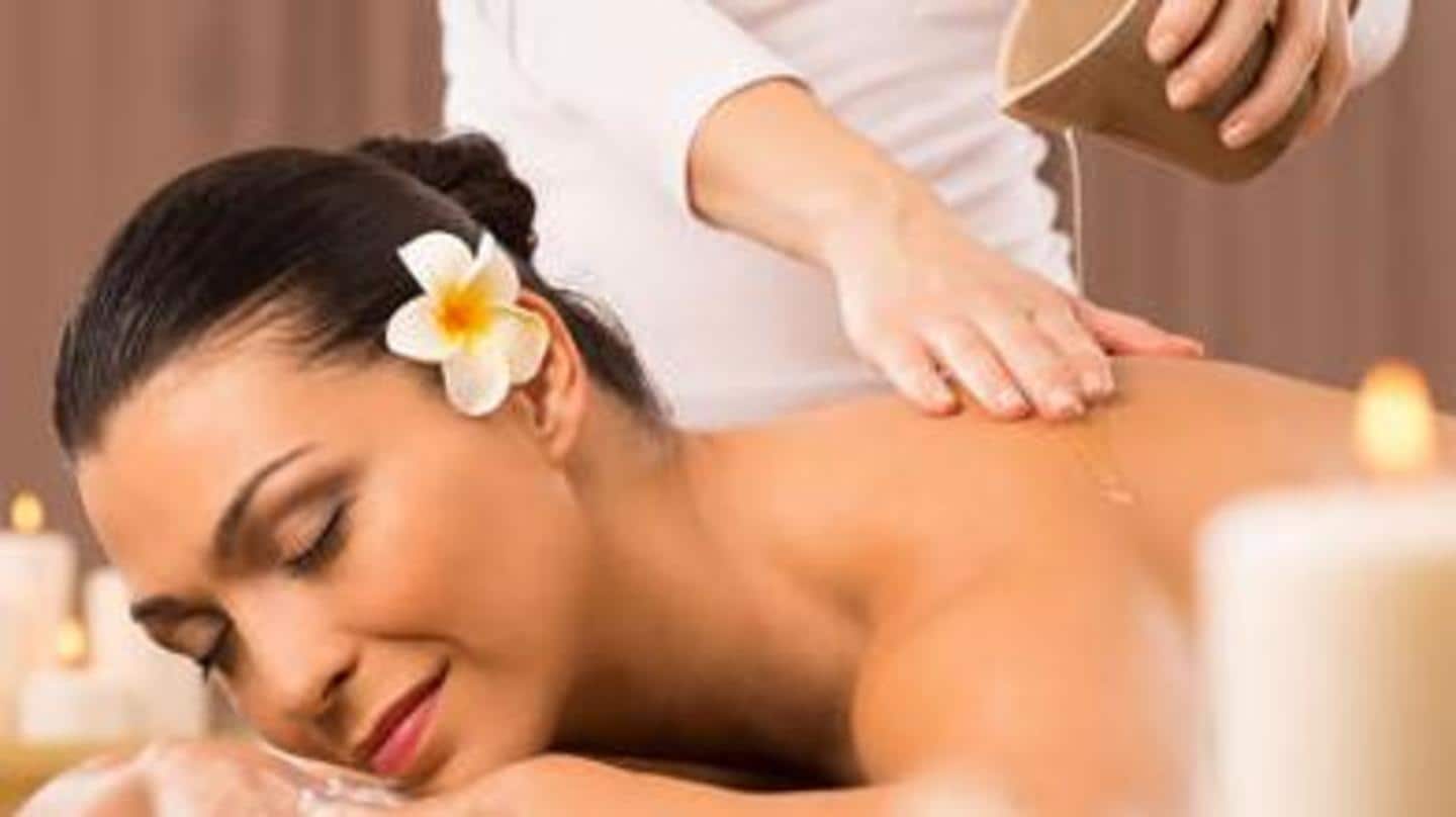 Practice the traditional Abhyanga massage for about 15-20 mins Practice the traditional Abhyanga massage for about 15-20 mins