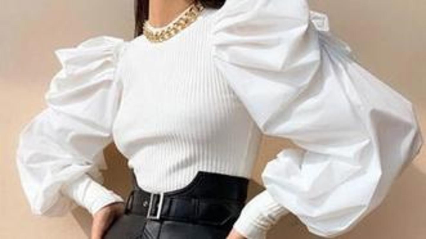 Pair puff sleeves with a leather skirt and statement neckpieces Pair puff sleeves with a leather skirt and statement neckpieces