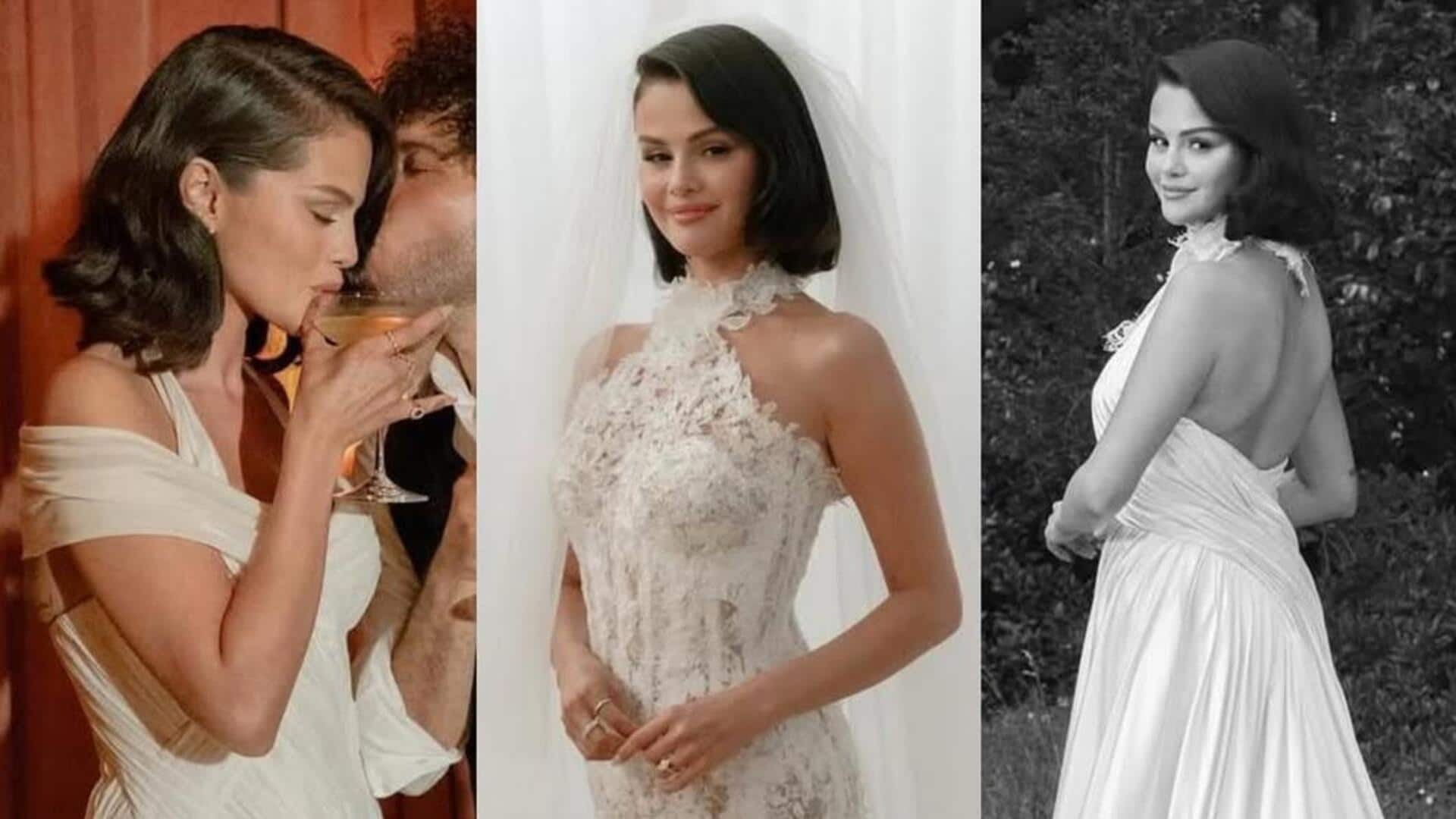 Selena Gomez reveals reason behind her 3 wedding dresses Selena Gomez reveals reason behind her 3 wedding dresses