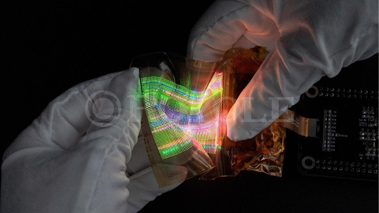Royole unveils world's first stretchable display at Display Week