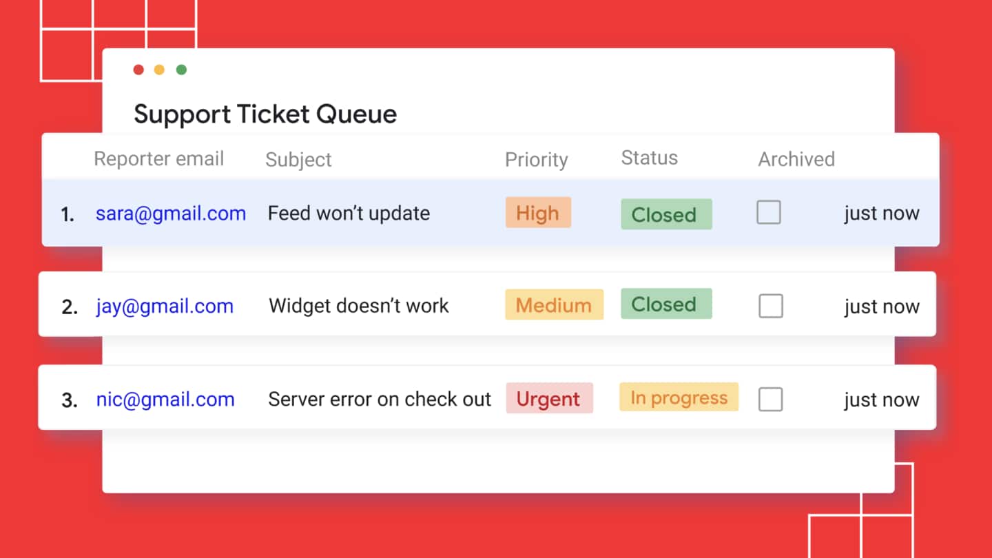 Tables usable in wide-ranging applications integrated with Google Workspace products