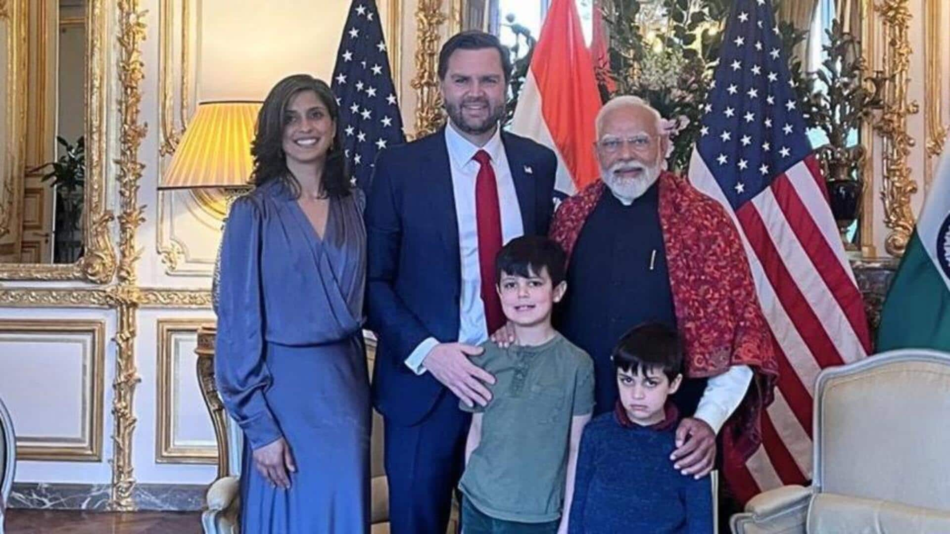 What gifts did Modi give Emmanuel Macron, JD Vance's families?