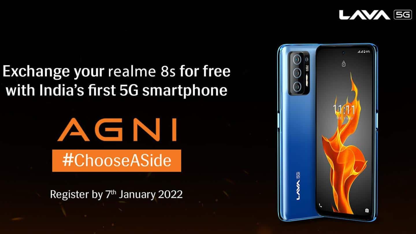 Lava offering free Agni 5G in exchange for Realme 8s