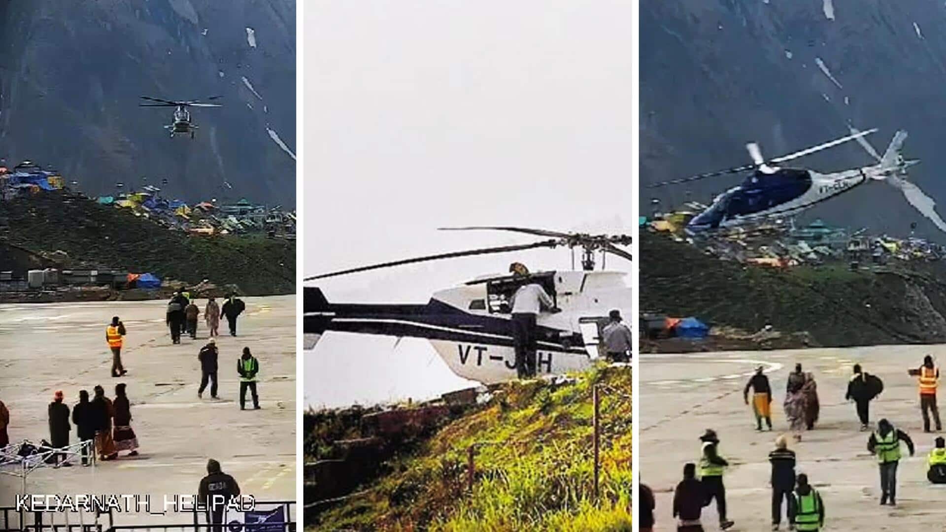 Video: Helicopter carrying 6 pilgrims makes emergency landing near Kedarnath