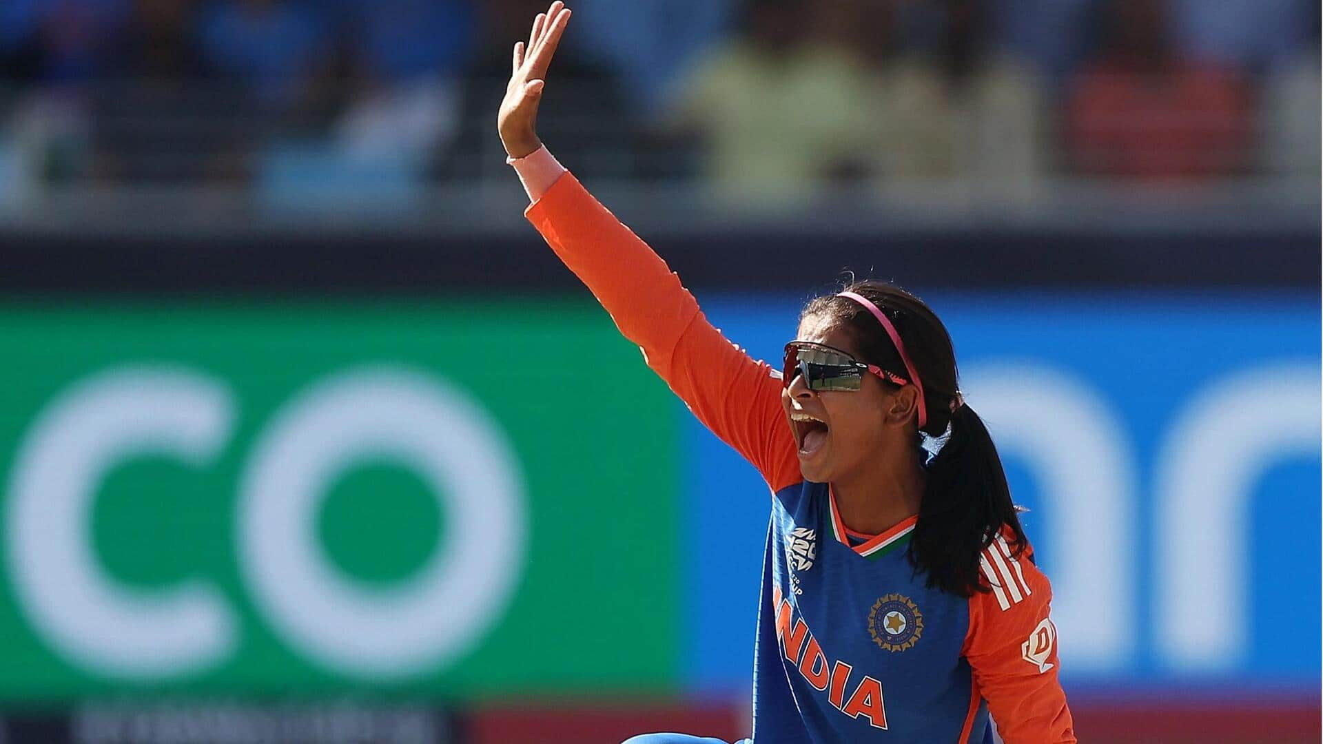 Women's T20 WC: Shreyanka Patil celebrates maiden wicket against Pakistan