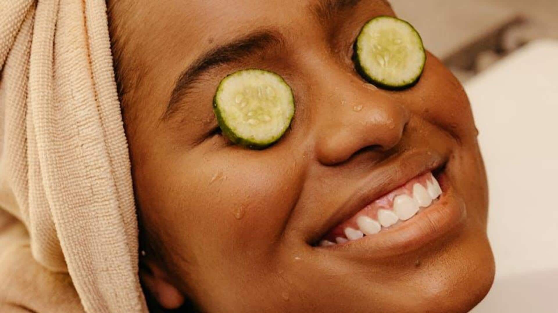 Soothe tired eyes using cucumber slices Soothe tired eyes using cucumber slices