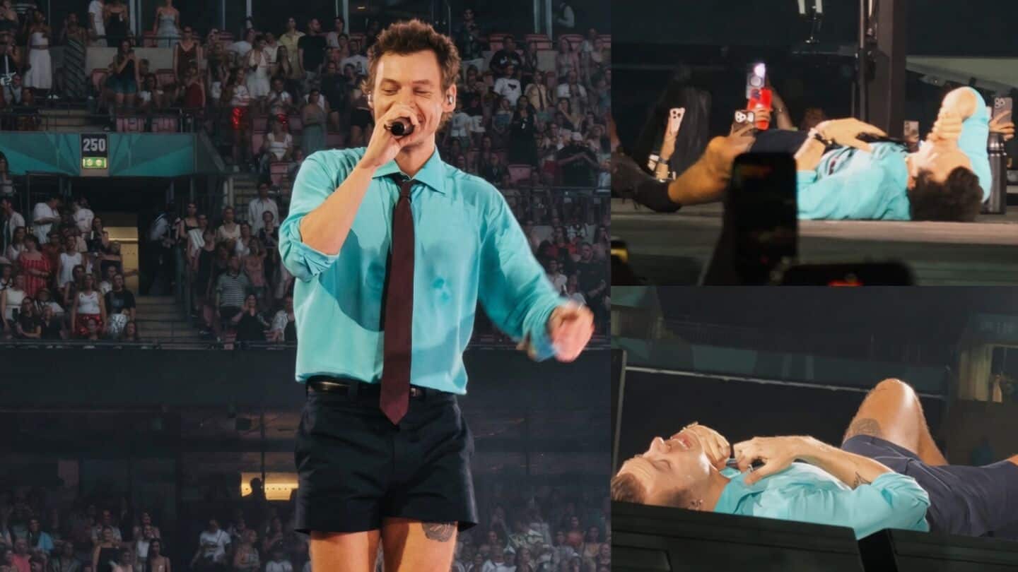 How did Harry Styles collapse on concert stage?
