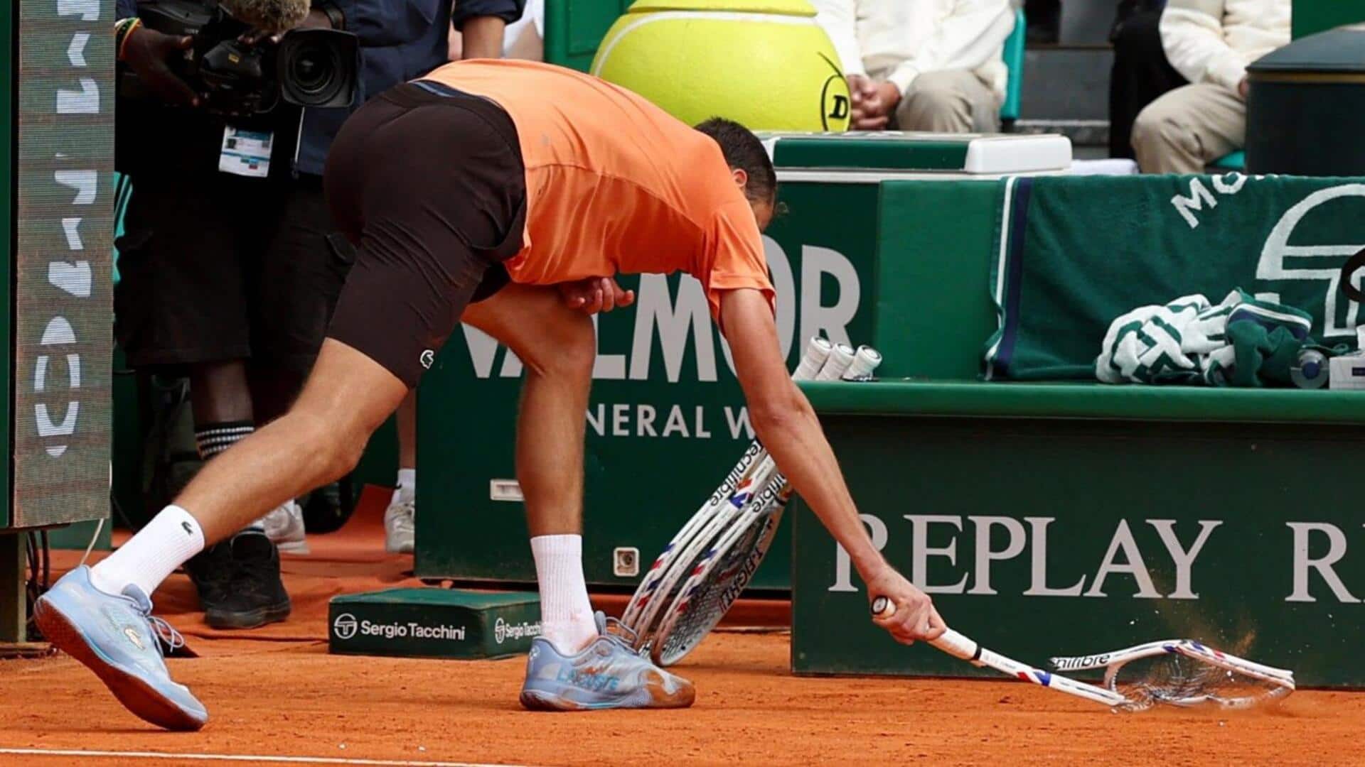 Monte-Carlo Masters: Daniil Medvedev to be fined for smashing racket