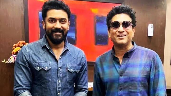 Viral photo: Suriya meets cricket legend Sachin Tendulkar