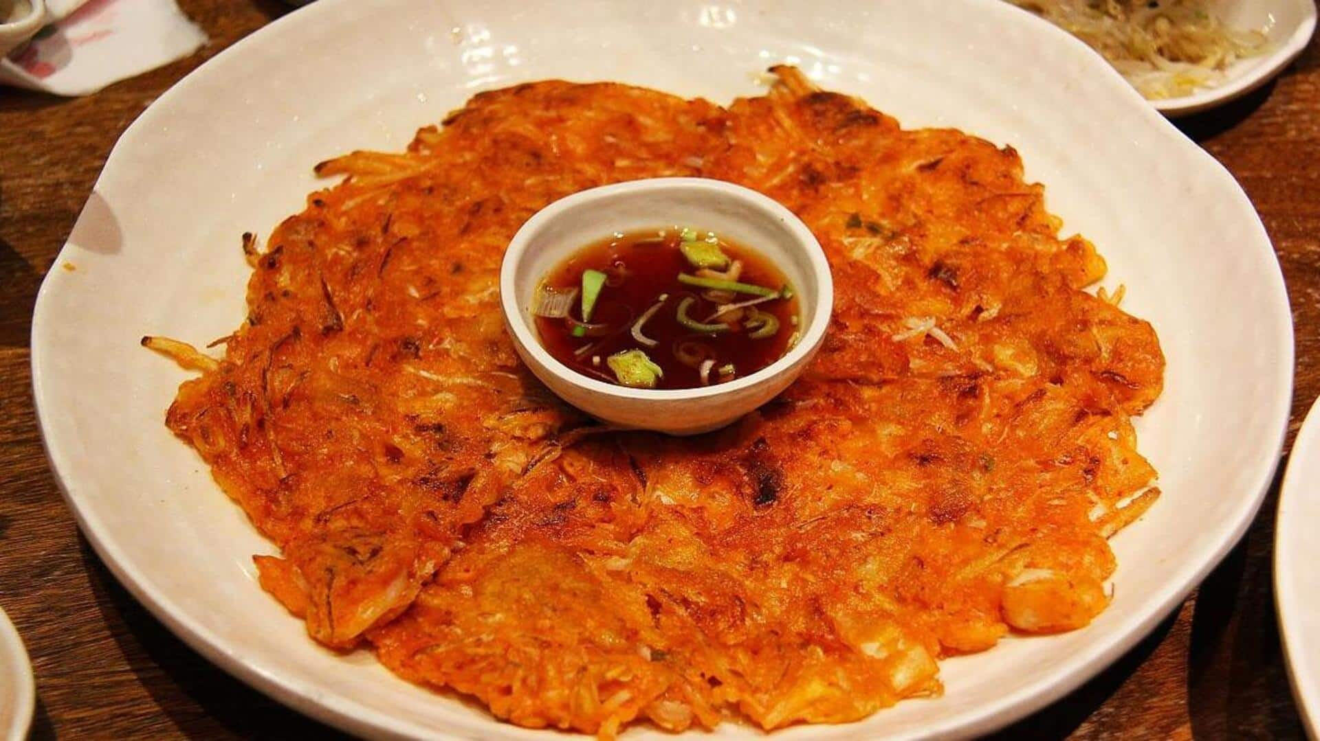 Cook Korean kimchi pancake with this recipe