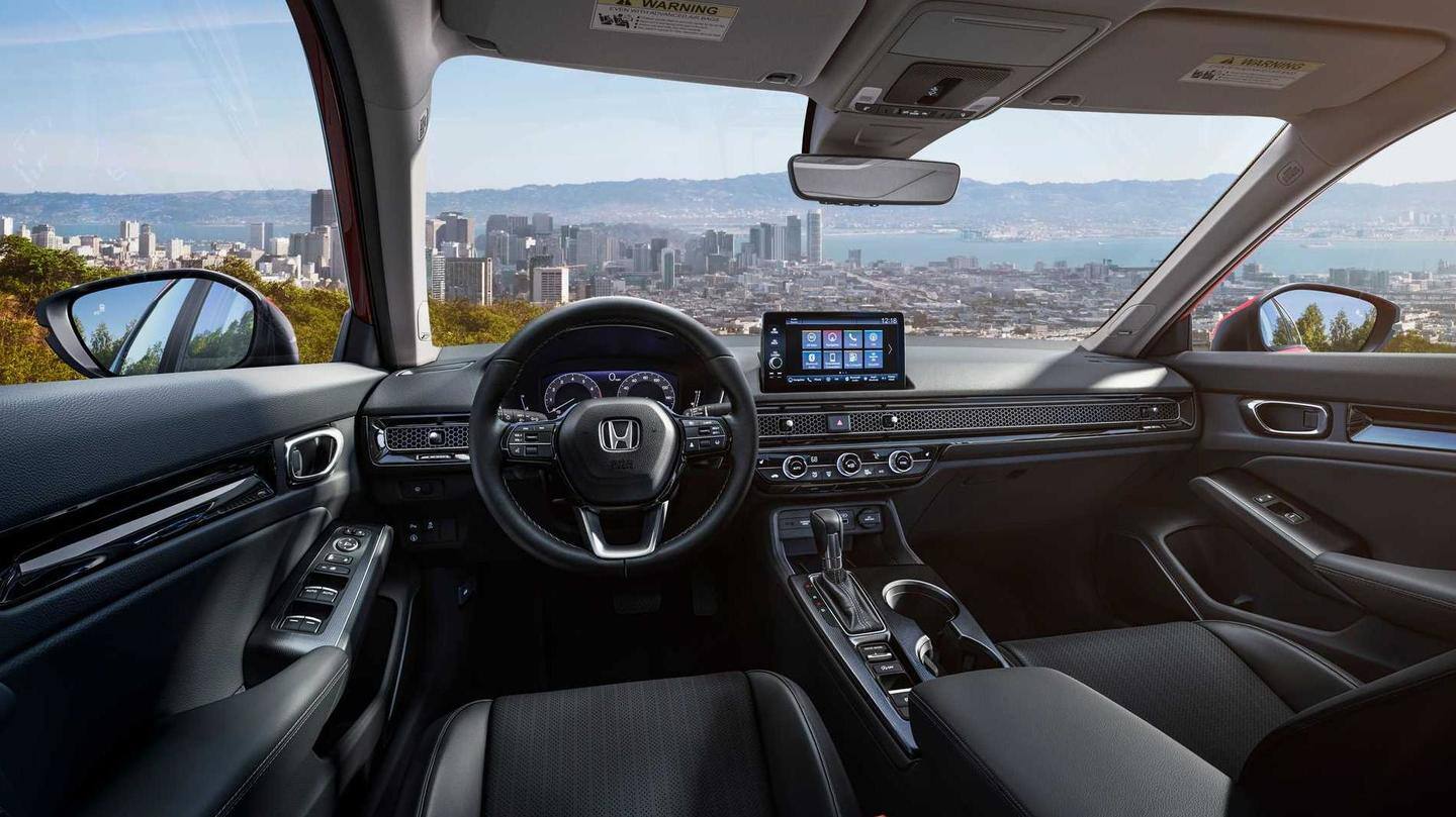 The vehicle has 10 airbags and a 'floating' infotainment console The vehicle has 10 airbags and a 'floating' infotainment console