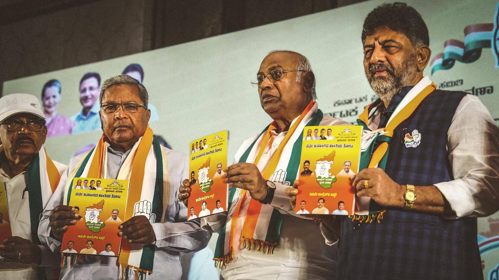 Karnataka elections: Congress releases manifesto, promises ban on Bajrang Dal