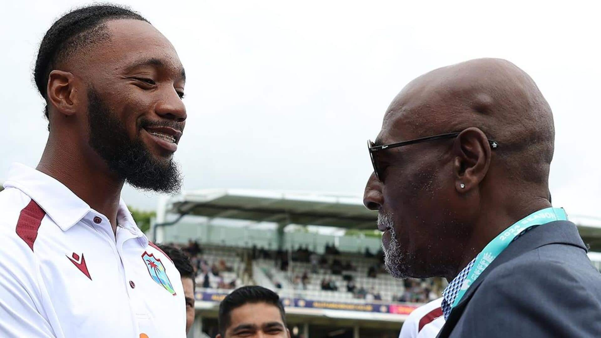 West Indies batter Mikyle Louis slams his maiden Test fifty