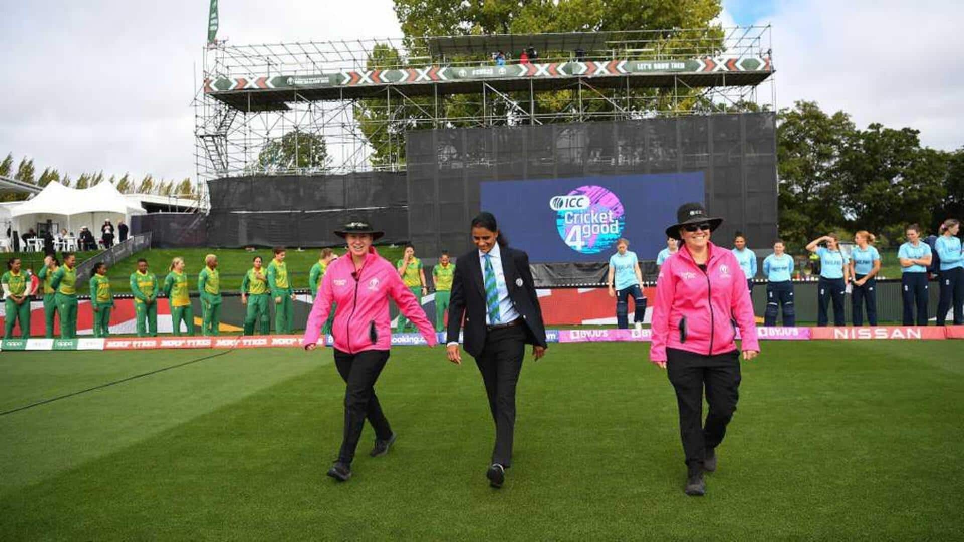 Women's ODI World Cup reaches milestone with all-female officials panel Women's ODI World Cup reaches milestone with all-female officials panel