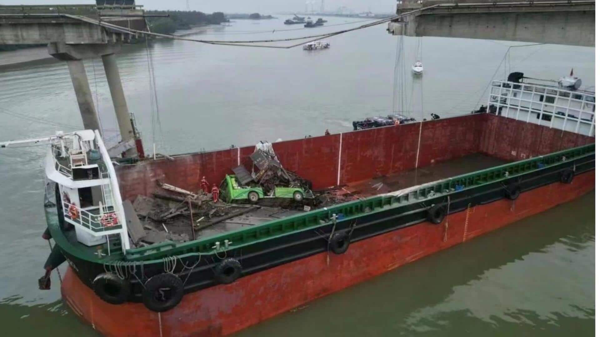 Five dead as cargo ship collides with bridge in China