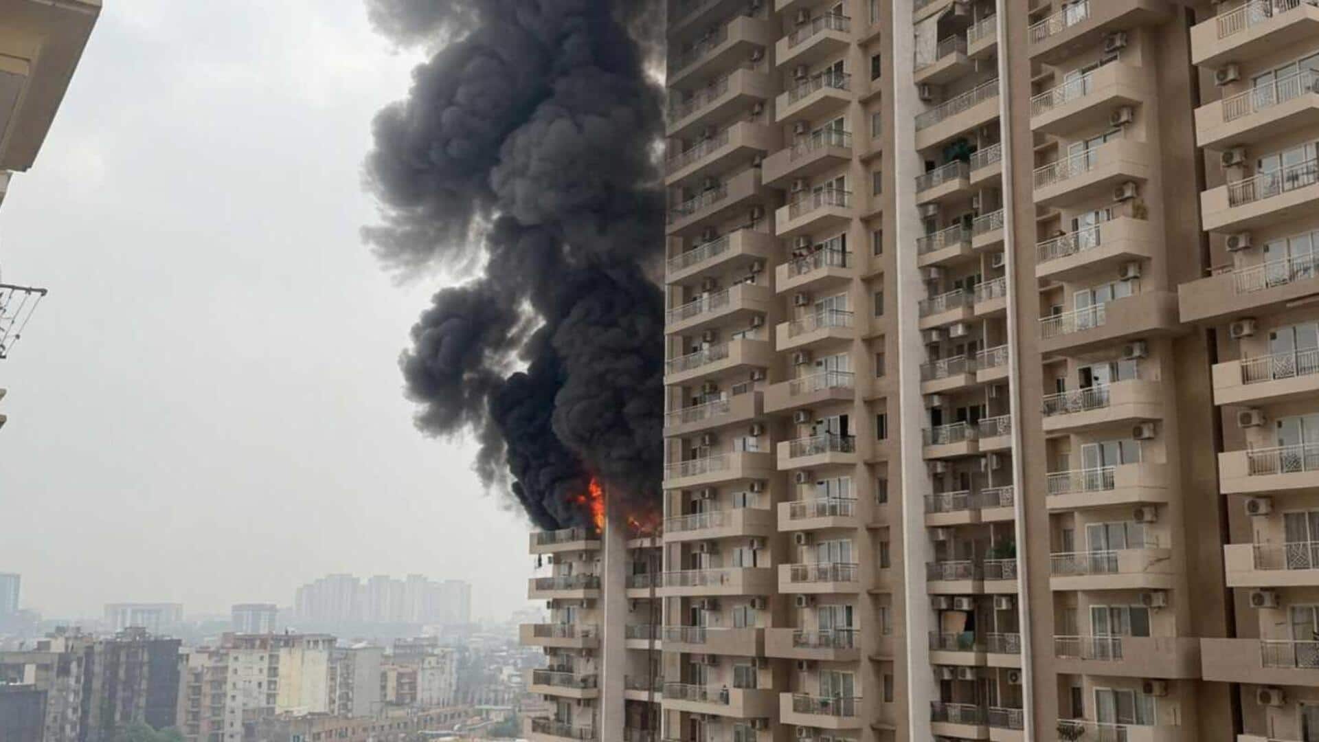 Massive fire reported at Noida high-rise building, another at PG