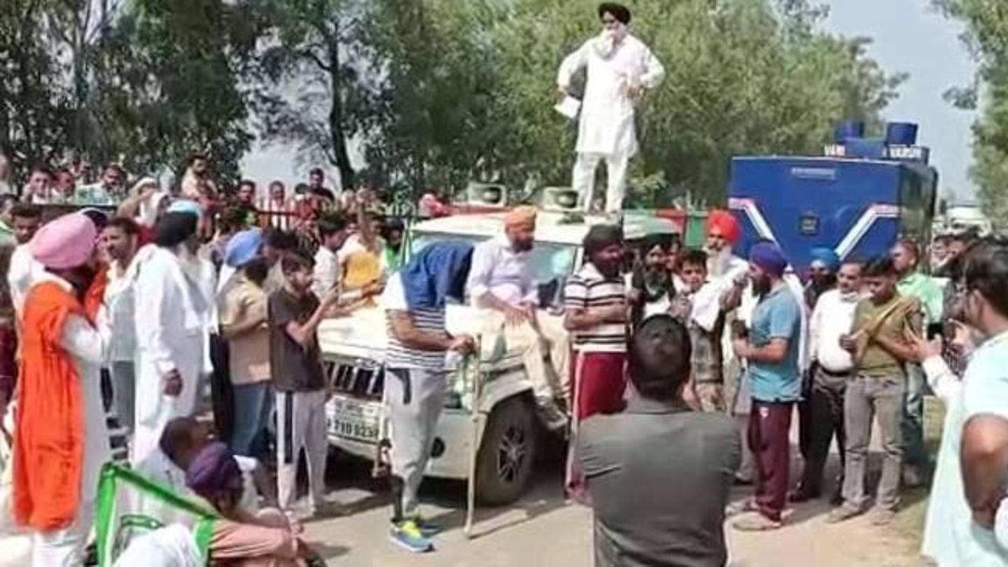 BJP MP's car hits protesting farmers in Haryana; 1 injured