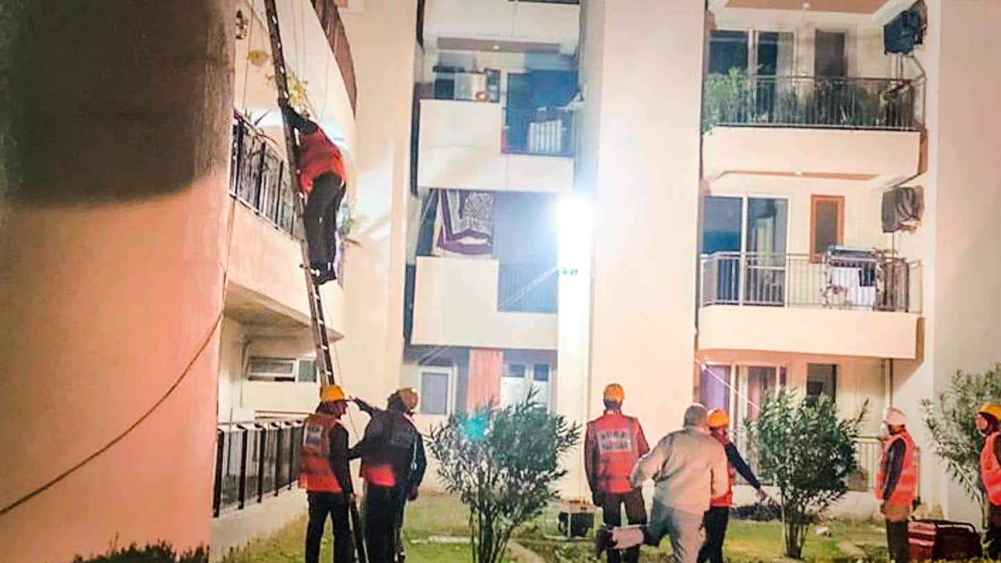 Gurugram: One dead, 2 trapped after apartment building's roof collapses