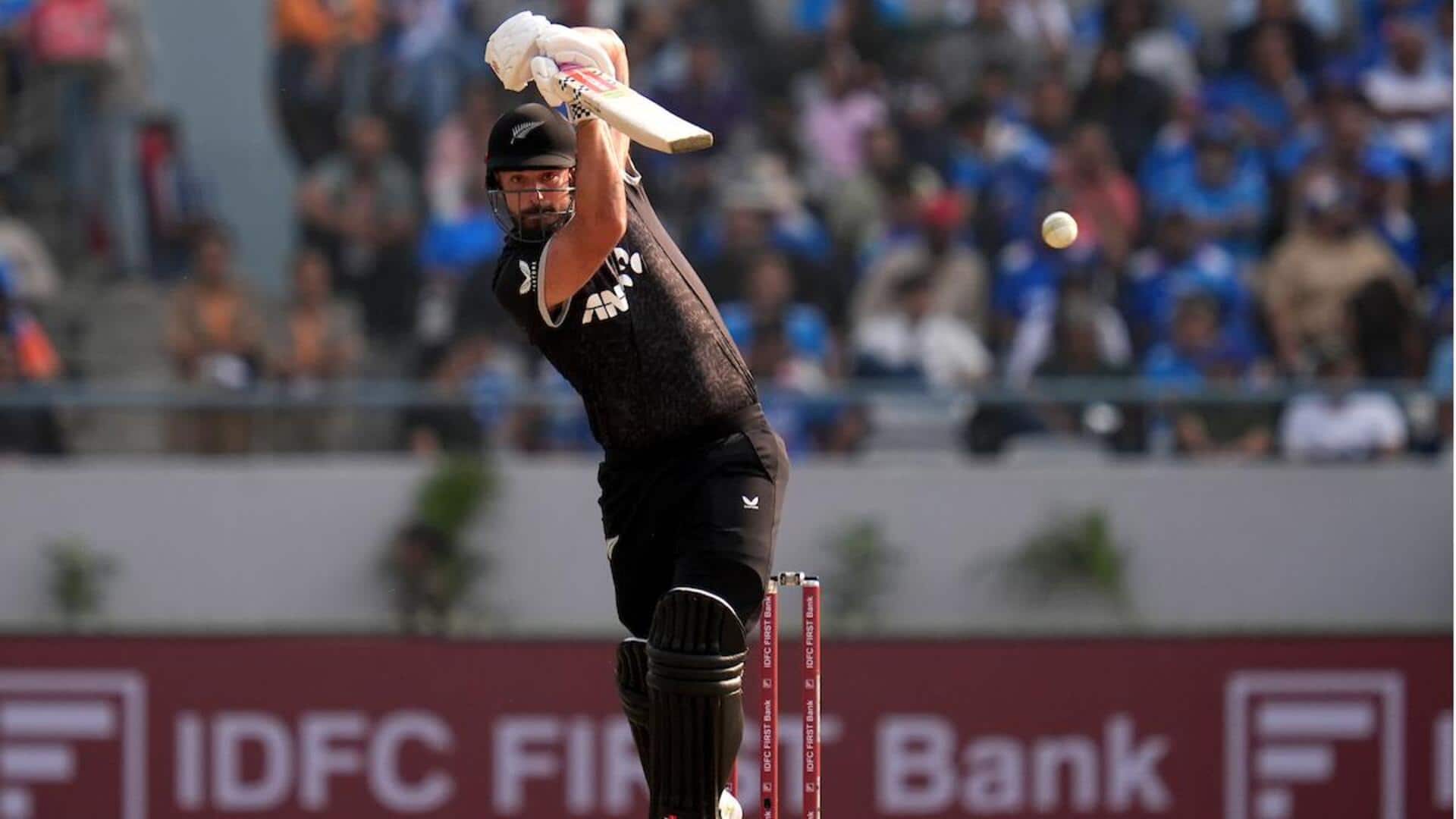 Daryl Mitchell slams his fourth 50-plus ODI score against India