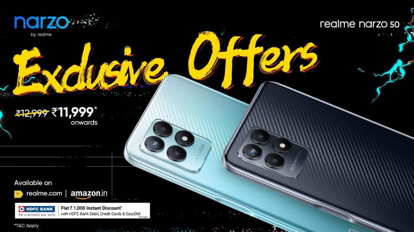 Realme Narzo 50's sale in India starts today at 12pm