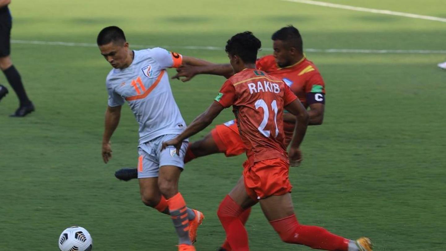 Chhetri nets two in India's win over Bangladesh Chhetri nets two in India's win over Bangladesh
