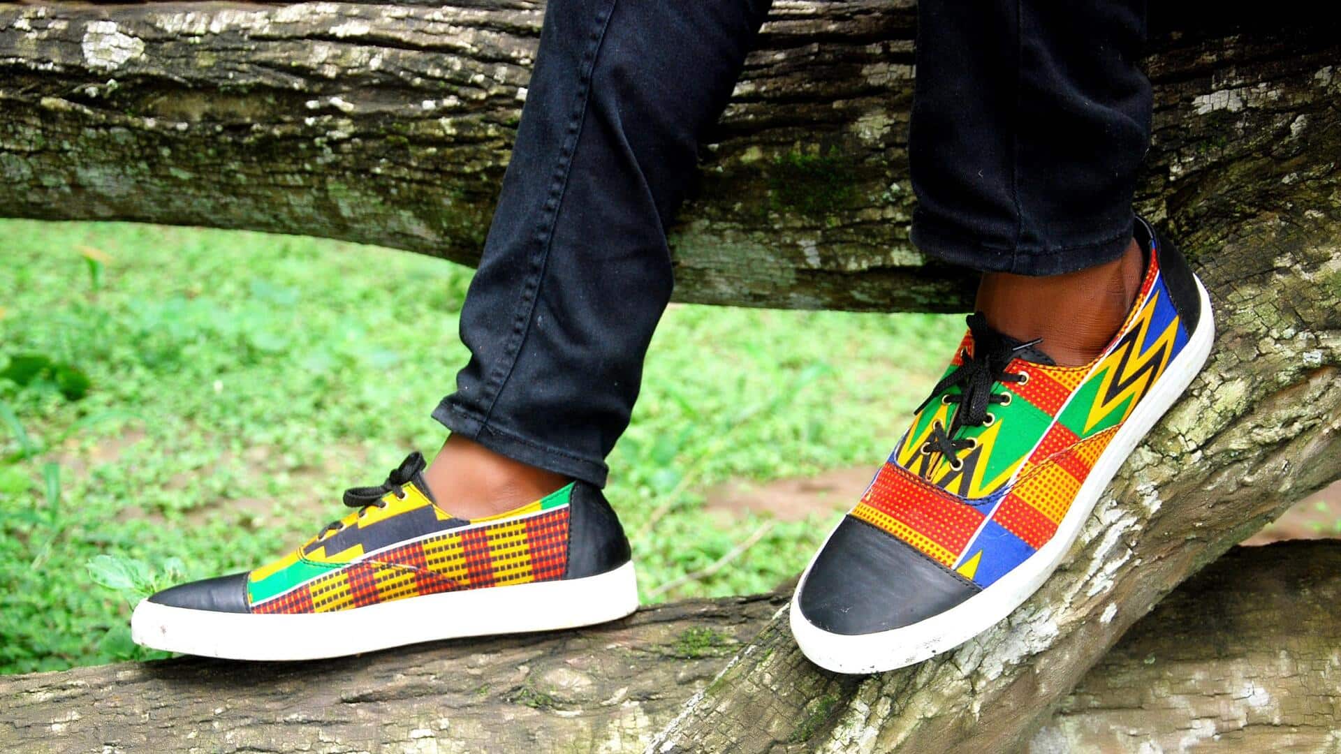 Want stylish footwear? Try kente sneakers