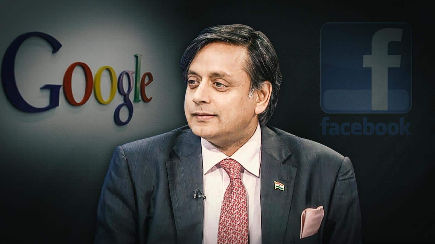 Shashi Tharoor-led parliamentary committee summons Google, Facebook