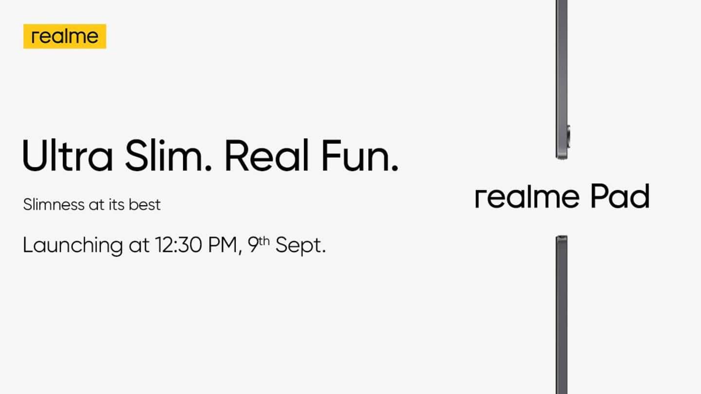 Realme's first tablet will debut in India on September 9