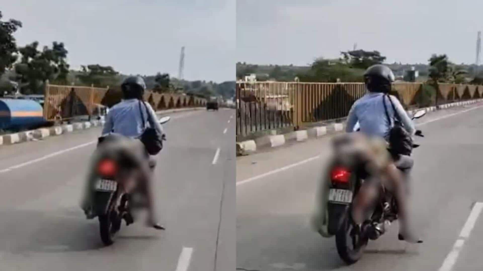 Refused help, man ties wife's body to motorcycle after accident 