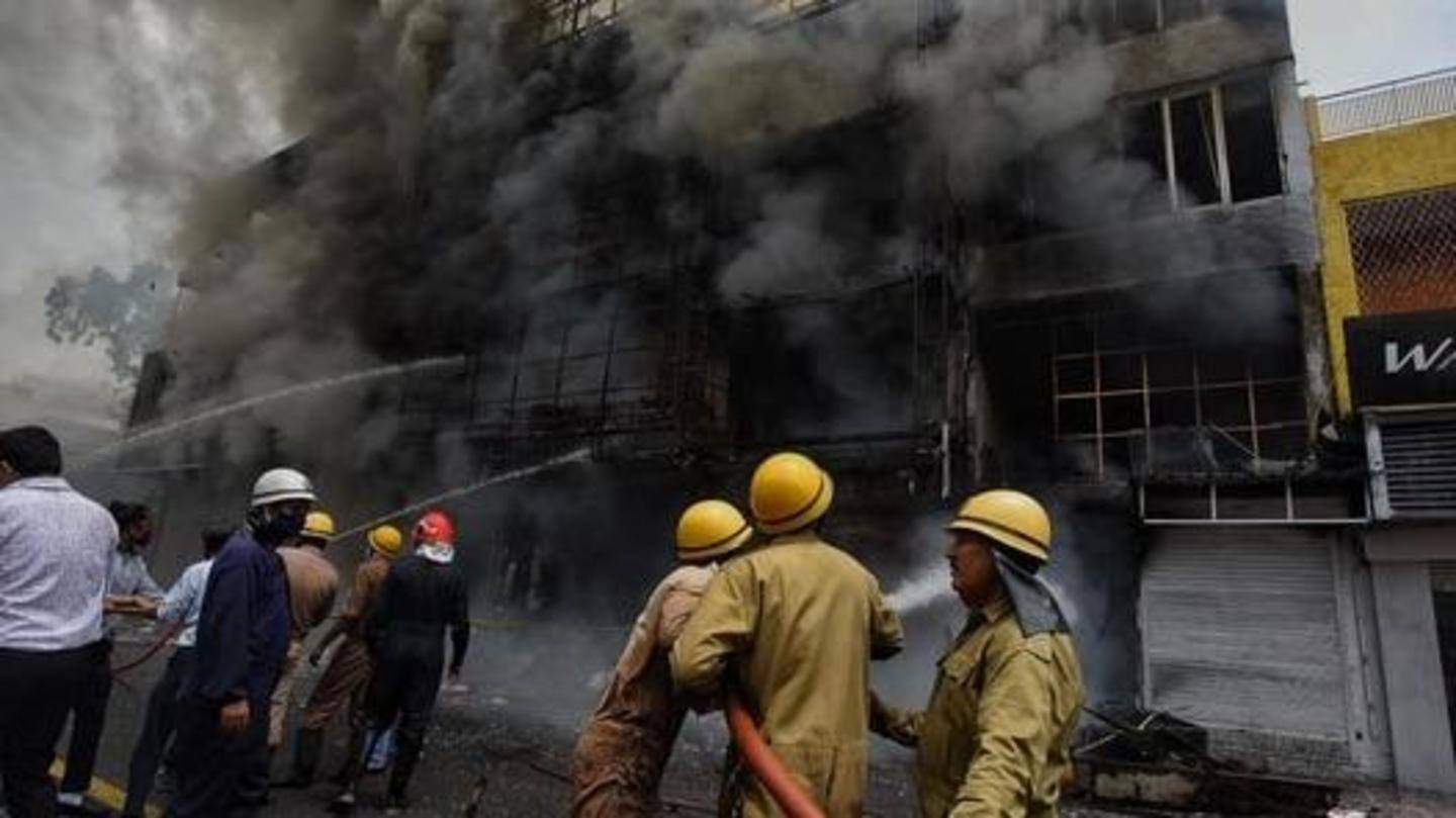 Fire damages five showrooms in Delhi's Lajpat Nagar market