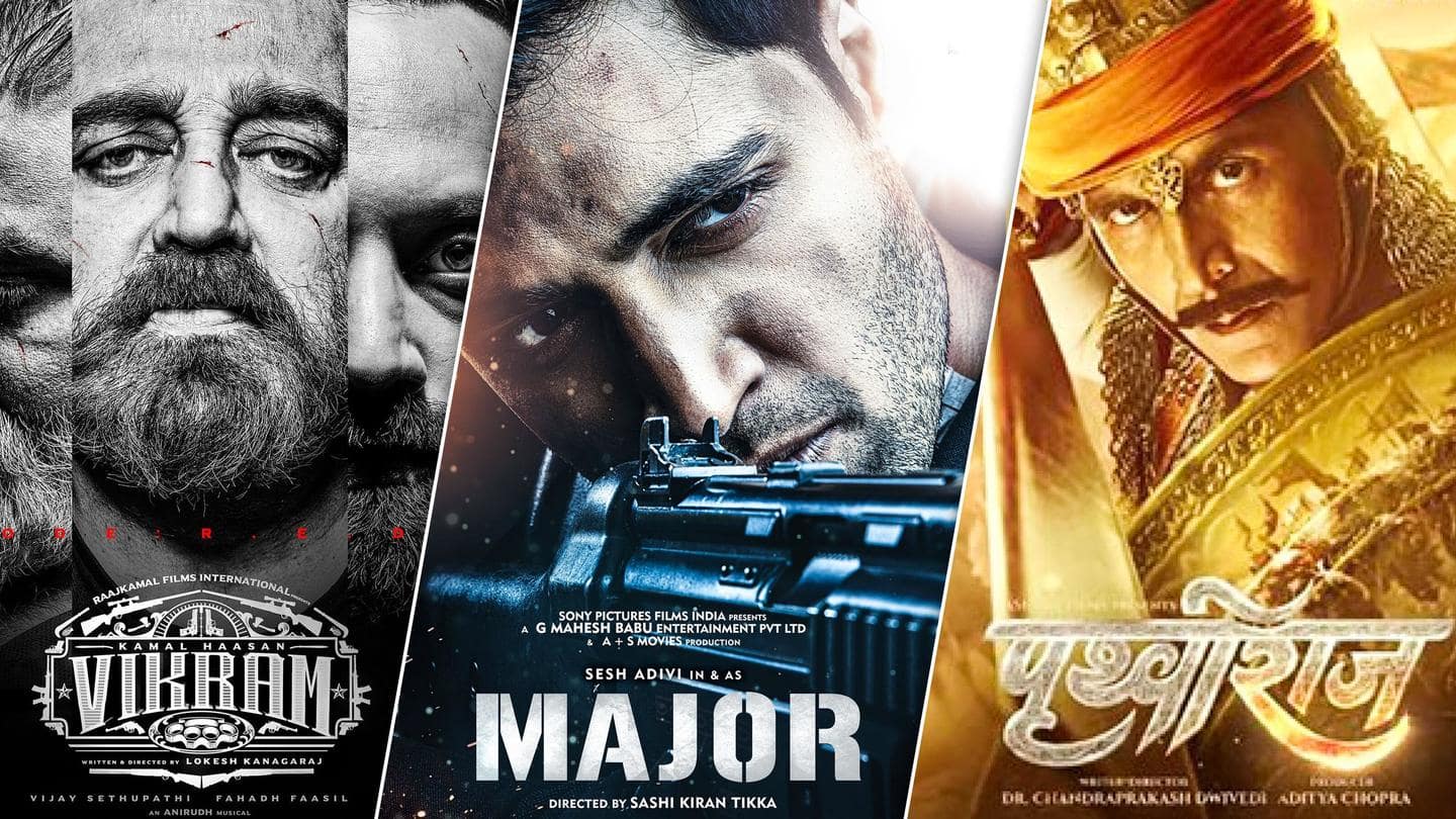 How are 'Vikram', 'Samrat Prithviraj', 'Major' performing at box office?