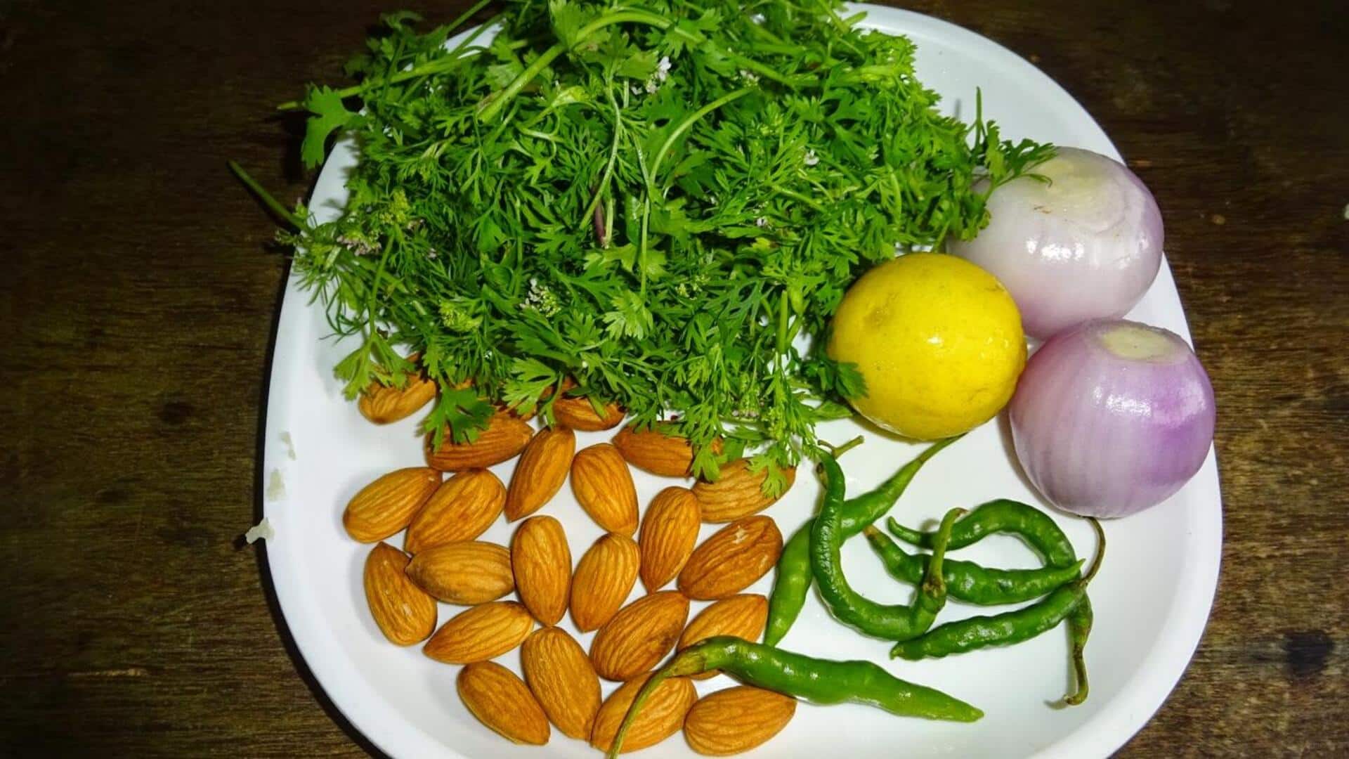 How to make coriander and almond garnishes